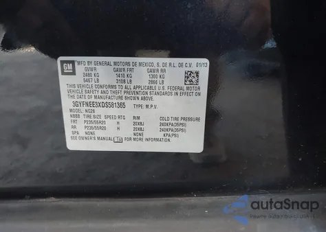 2013 Cadillac Srx Premium Collection z USA, uszkodzony, nr VIN 3GYFNEE3XDS581365